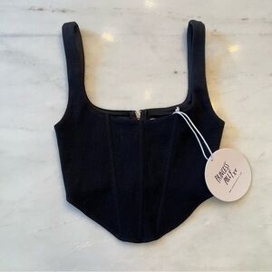 Princess Polly Black Cropped Corset Top